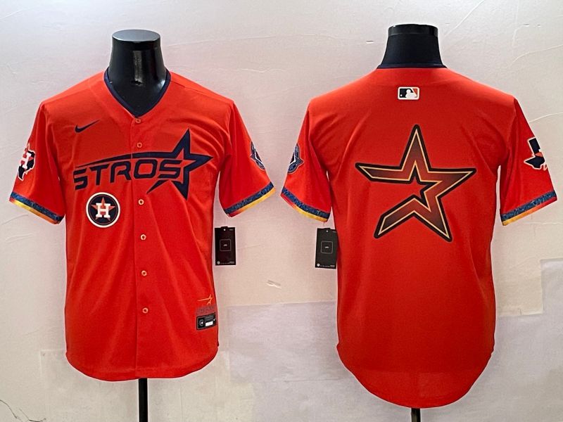 Men Houston Astros Blank Orange Fourth generation Joint Name Nike 2025 MLB Jersey style 9